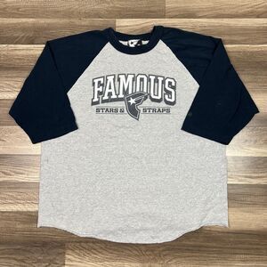 Y2K Famous Stars and Straps Raglan Shirt FSAS Skate Punk Tee Sz 2XL